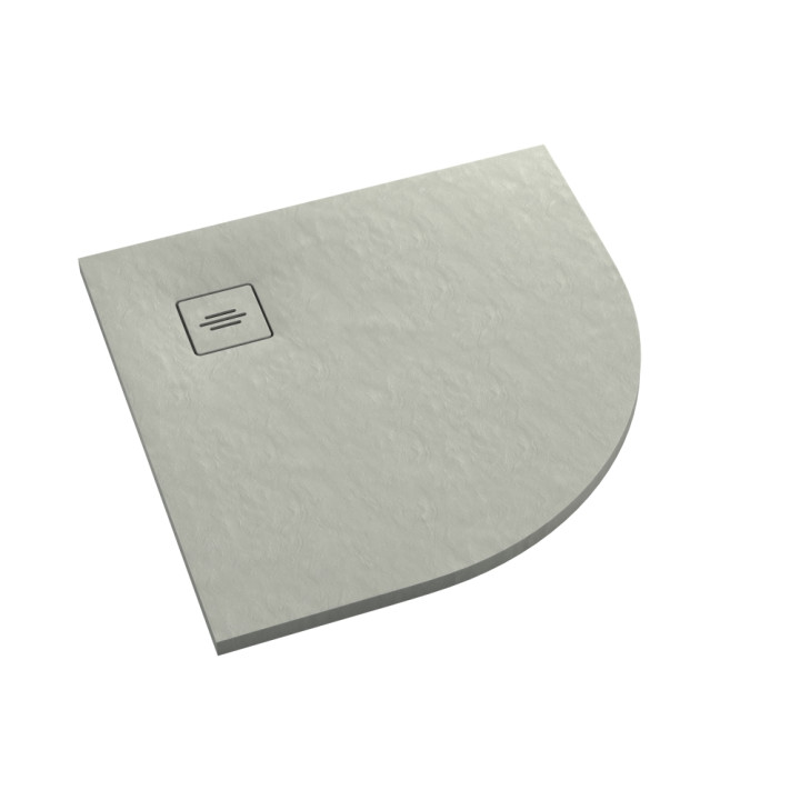 Schedline Brodzik kompozytowy Stabilsound Plus® Protos Cement Stone 90x90x3,5 cm R55, półokrągły, Gwarancja 15 lat